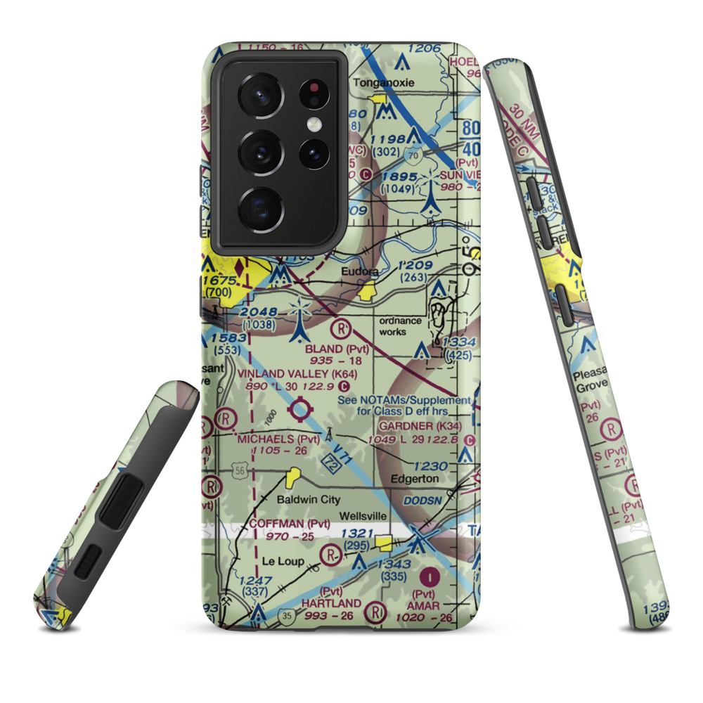 Bland Airport (52KS) VFR Sectional Samsung Phone Case Samsung Galaxy S21 Ultra model shown