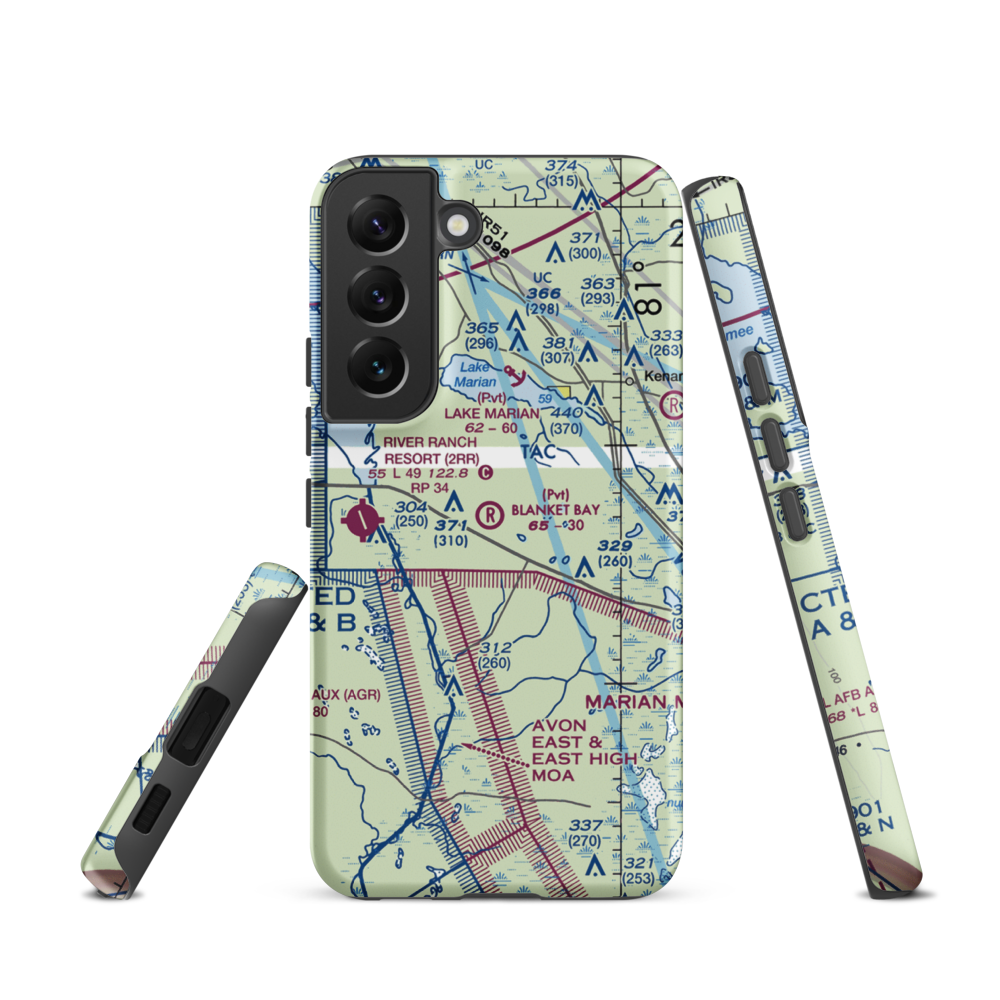 Blanket Bay Airport (6FD5) VFR Sectional Samsung Phone Case Samsung Galaxy S22 model shown