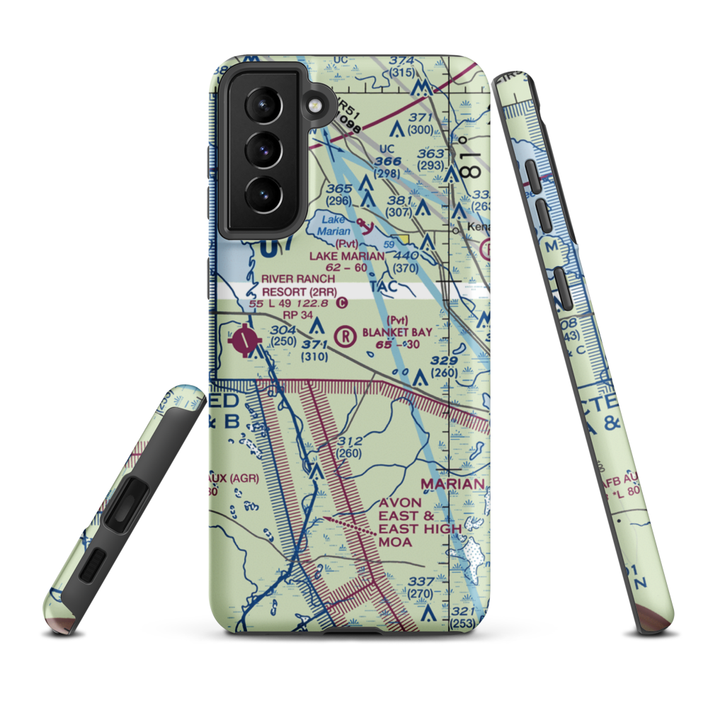 Blanket Bay Airport (6FD5) VFR Sectional Samsung Phone Case Samsung Galaxy S21 FE model shown