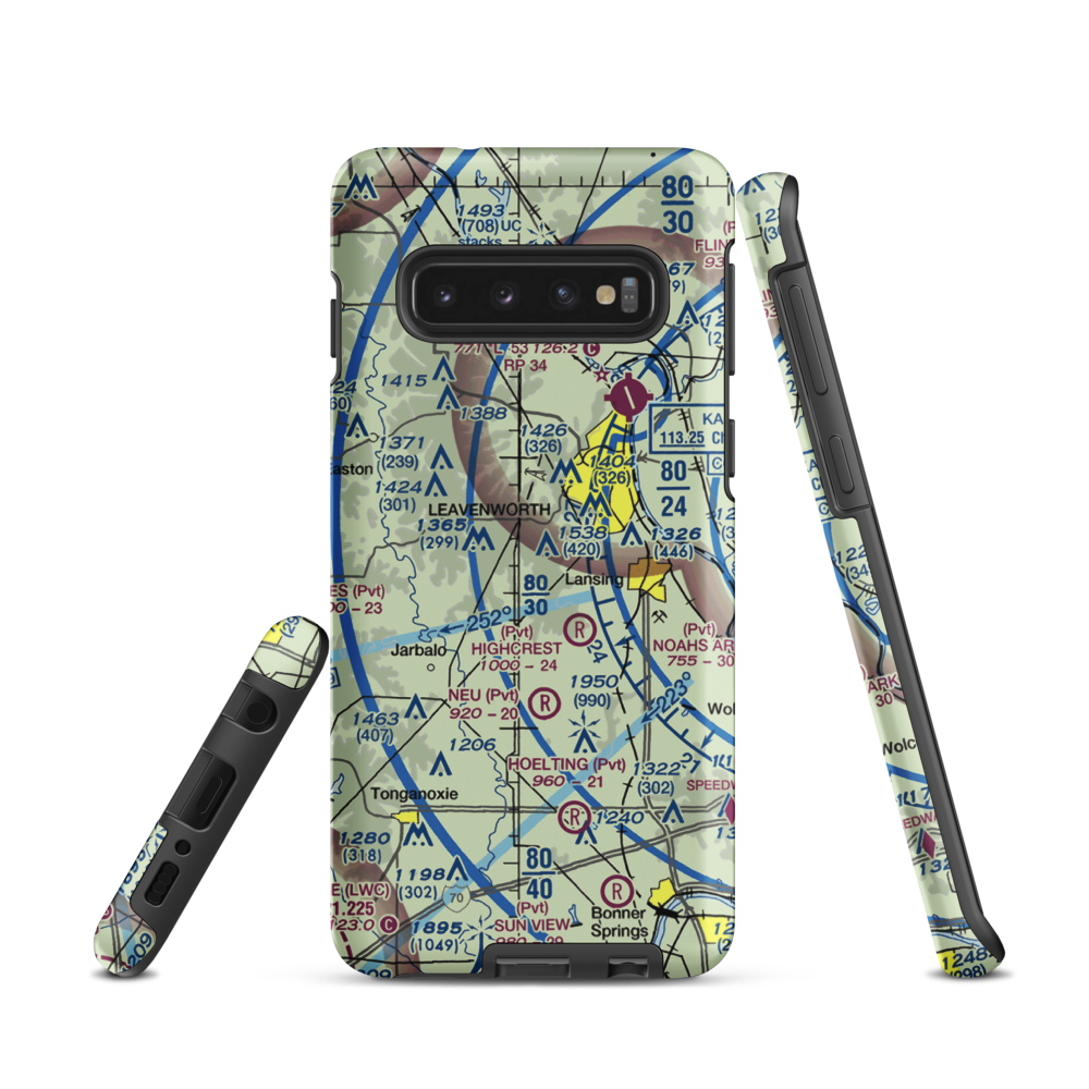 Blaser's Airport (SN84) VFR Sectional Samsung Phone Case Samsung Galaxy S10 model shown