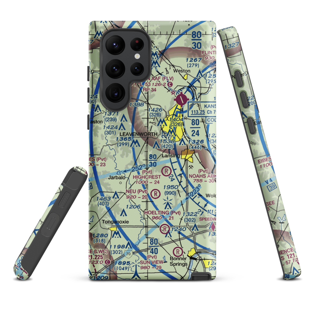 Blaser's Airport (SN84) VFR Sectional Samsung Phone Case Samsung Galaxy S22 Ultra model shown