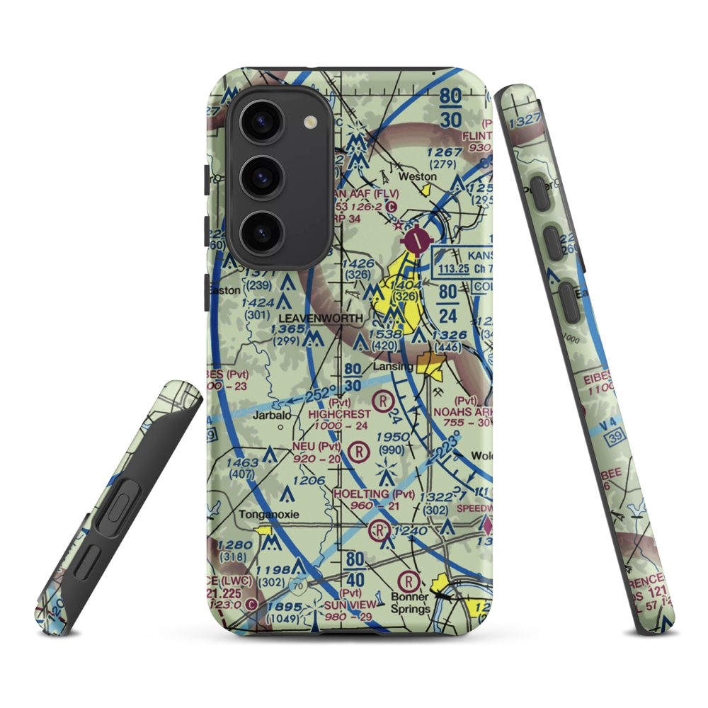 Blaser's Airport (SN84) VFR Sectional Samsung Phone Case Samsung Galaxy S23 Plus model shown