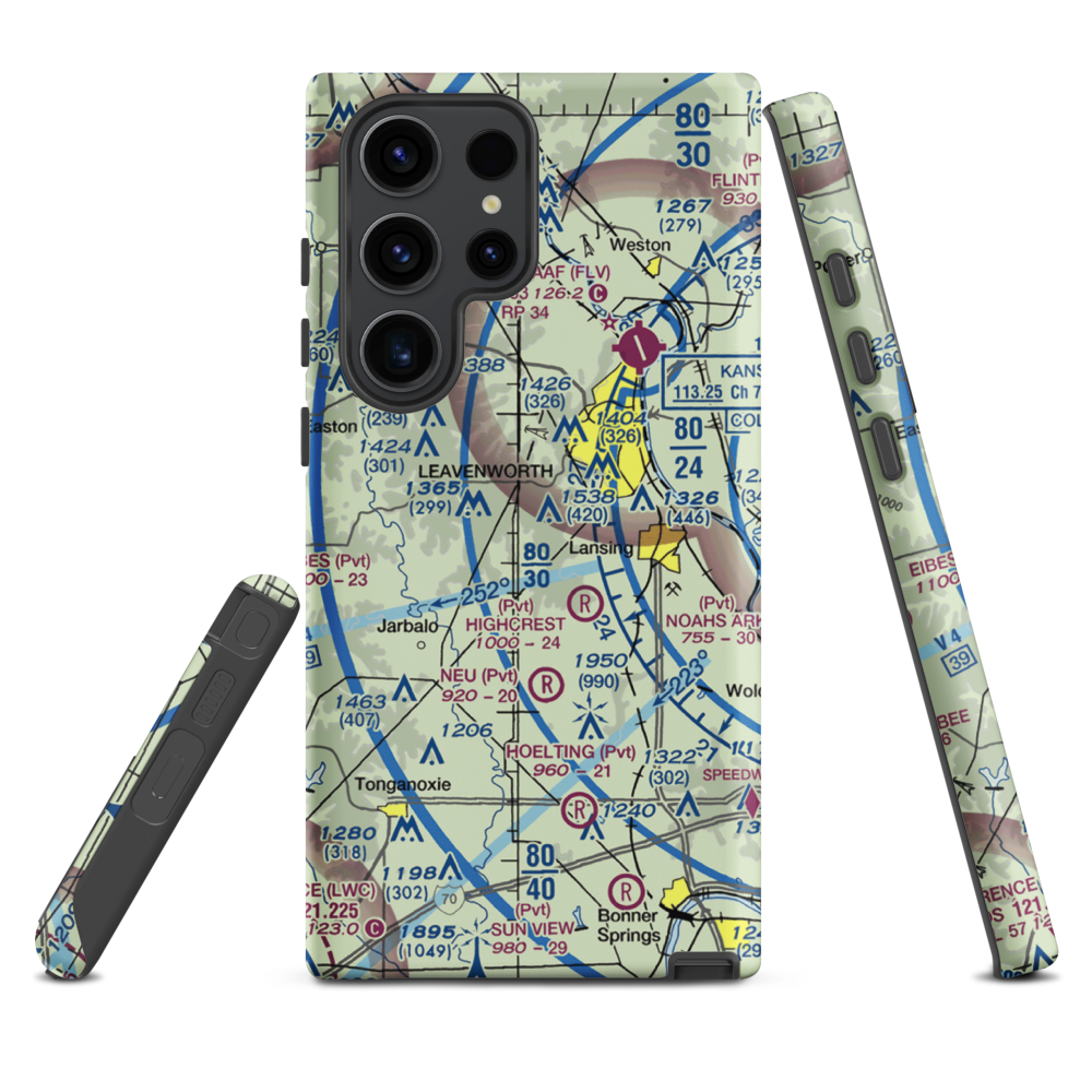Blaser's Airport (SN84) VFR Sectional Samsung Phone Case Samsung Galaxy S23 Ultra model shown
