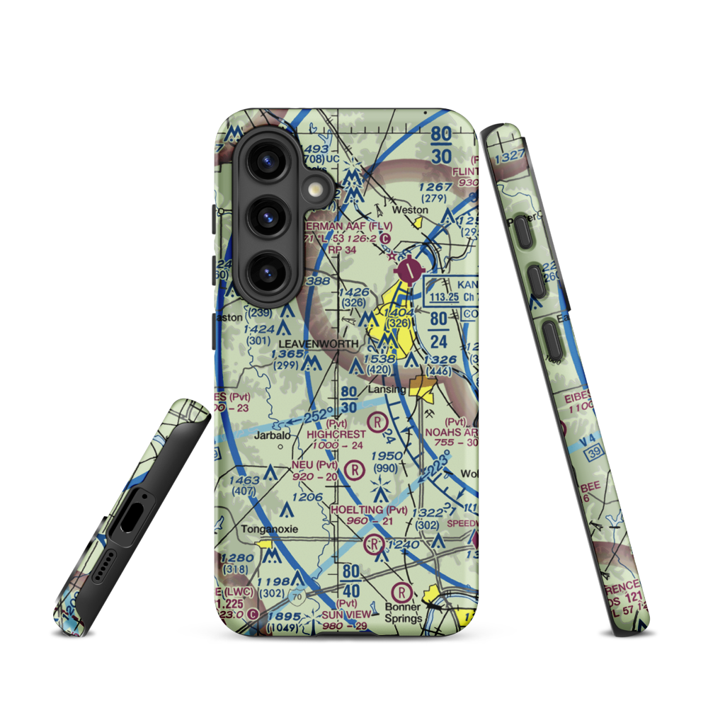Blaser's Airport (SN84) VFR Sectional Samsung Phone Case Samsung Galaxy S24 model shown