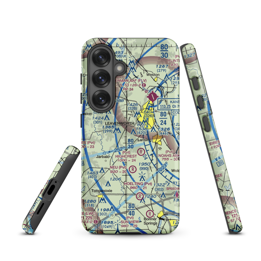 Blaser's Airport (SN84) VFR Sectional Samsung Phone Case Samsung Galaxy S25 model shown