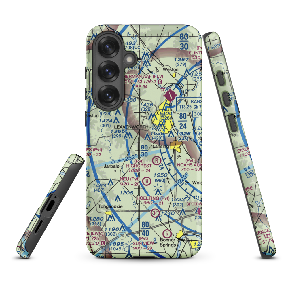 Blaser's Airport (SN84) VFR Sectional Samsung Phone Case Samsung Galaxy S25 Plus model shown