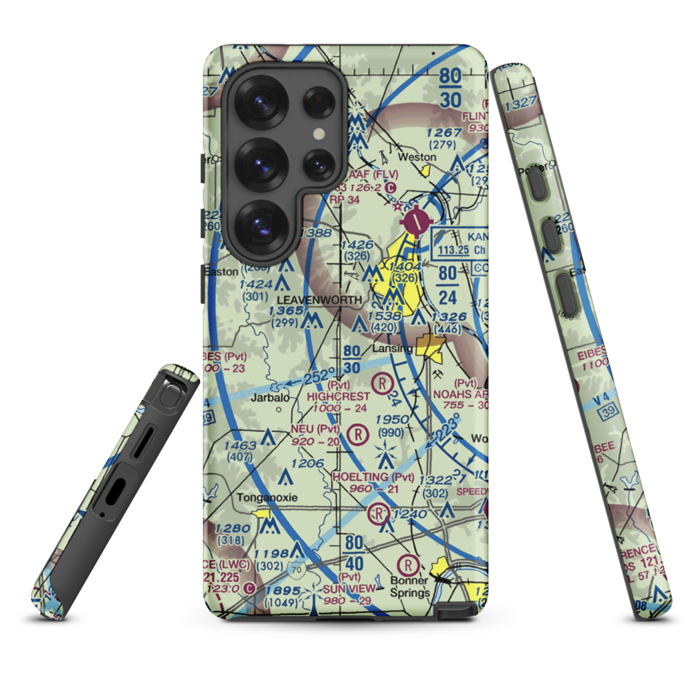 Blaser's Airport (SN84) VFR Sectional Samsung Phone Case Samsung Galaxy S25 Ultra model shown