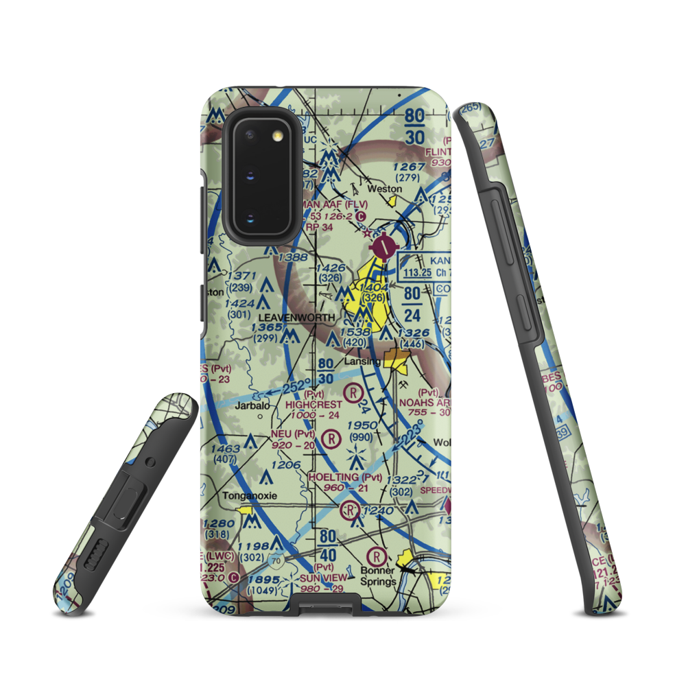 Blaser's Airport (SN84) VFR Sectional Samsung Phone Case Samsung Galaxy S20 model shown