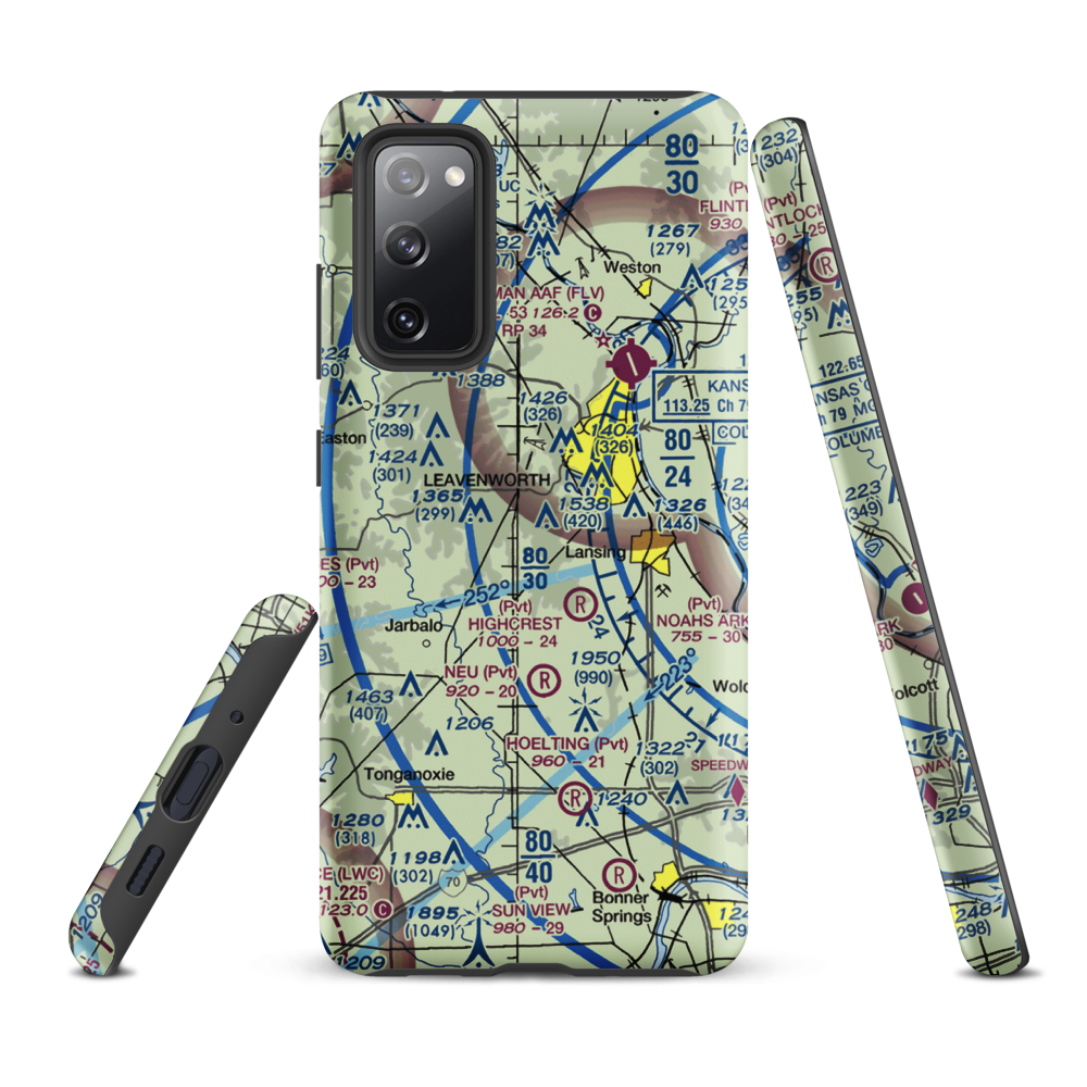 Blaser's Airport (SN84) VFR Sectional Samsung Phone Case Samsung Galaxy S20 FE model shown