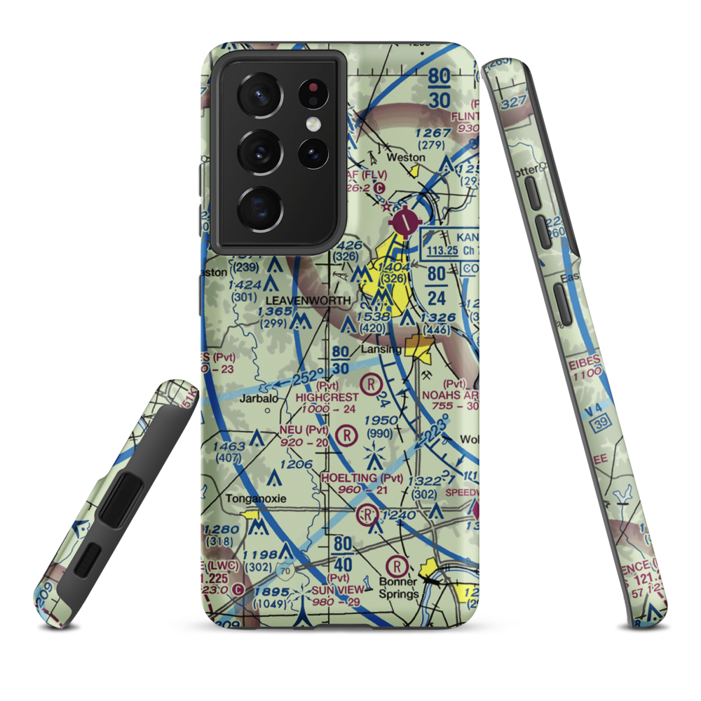 Blaser's Airport (SN84) VFR Sectional Samsung Phone Case Samsung Galaxy S21 Ultra model shown