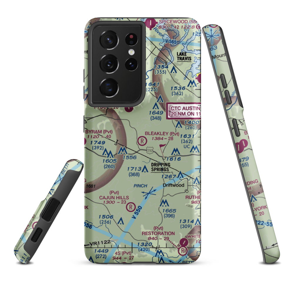 Bleakley Ranch Airport (5TE2) VFR Sectional Samsung Phone Case Samsung Galaxy S21 Ultra model shown