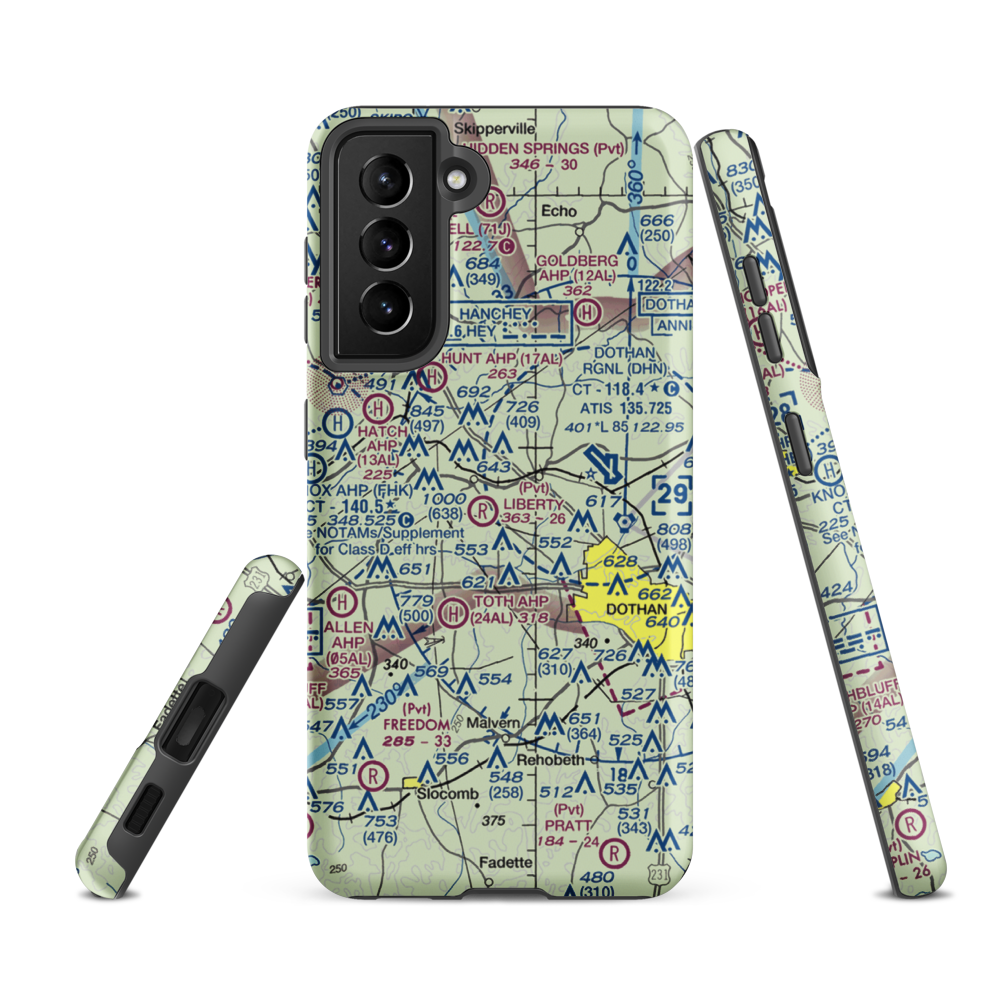 Blessings Landing Air Ranch (84AL) VFR Sectional Samsung Phone Case Samsung Galaxy S21 FE model shown