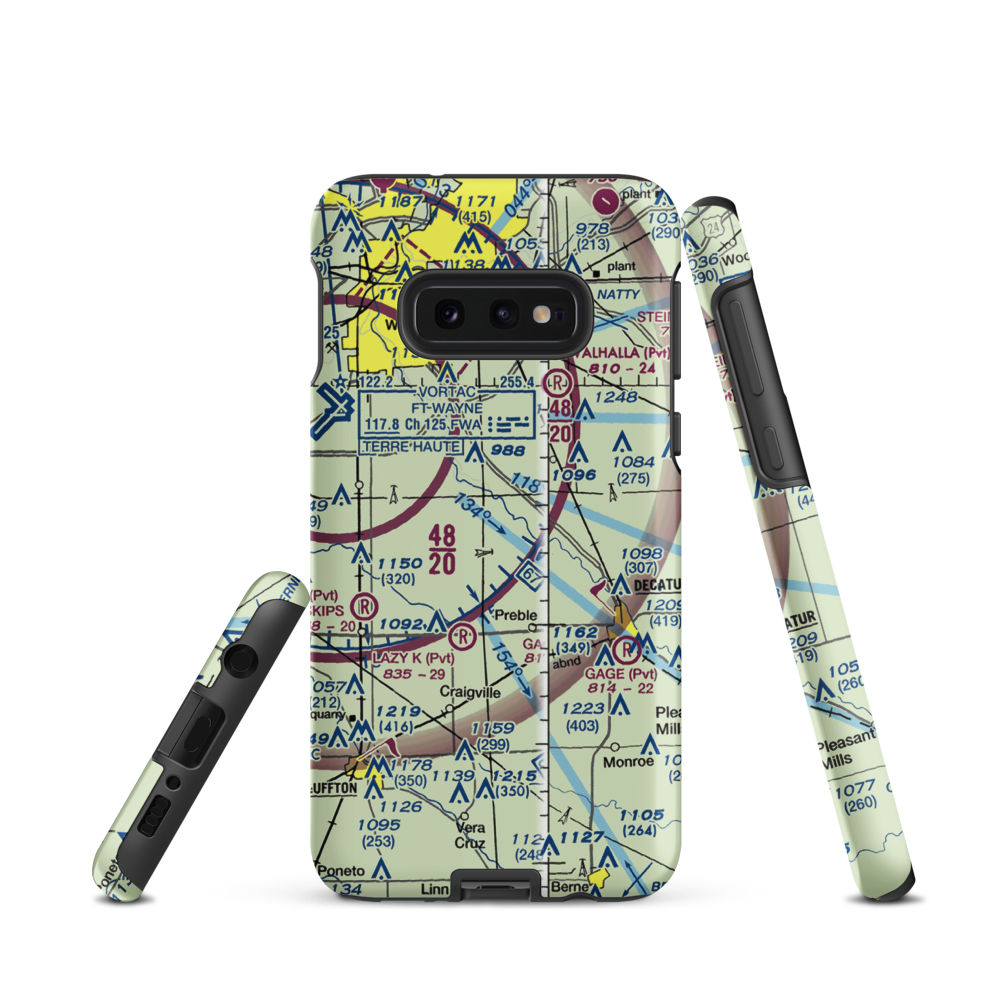 Blomenberg Airport (II85) VFR Sectional Samsung Phone Case Samsung Galaxy S10e model shown