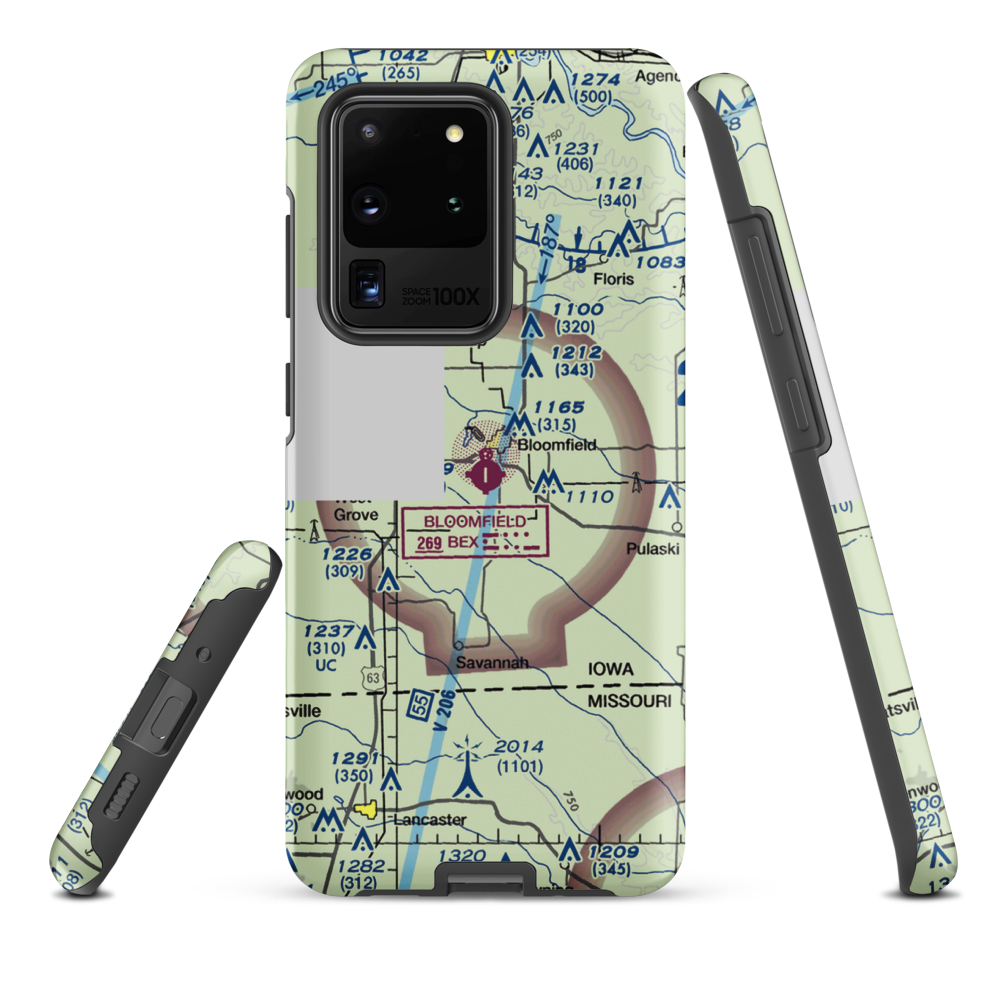 Bloomfield Municipal Airport (4K6) VFR Sectional Samsung Phone Case Samsung Galaxy S20 Ultra model shown