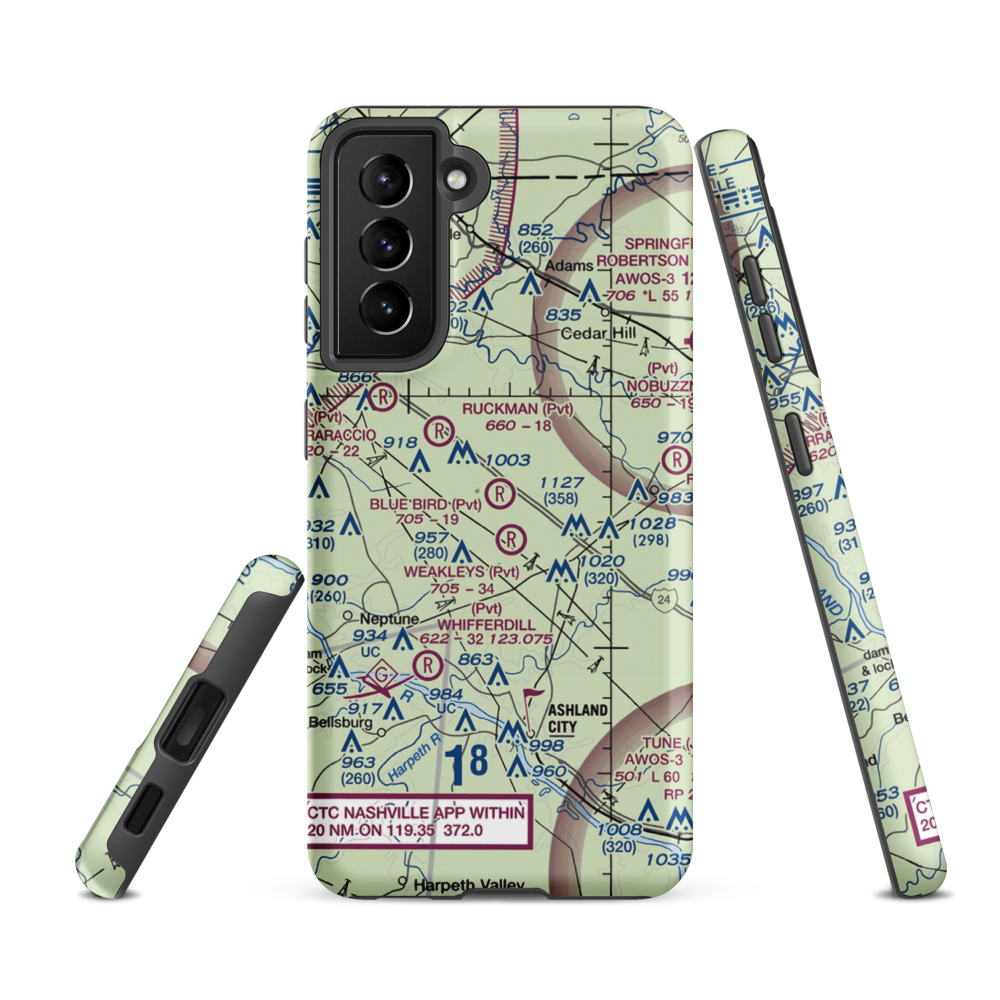 Blue Bird Field (7TN0) VFR Sectional Samsung Phone Case Samsung Galaxy S21 FE model shown