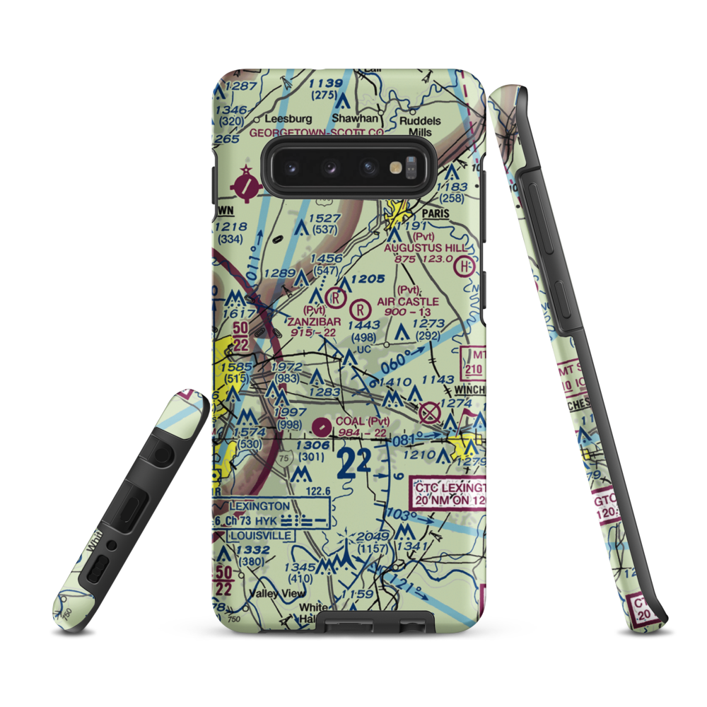 Blue Grass Station Army Heliport (LSD) VFR Sectional Samsung Phone Case Samsung Galaxy S10 Plus model shown