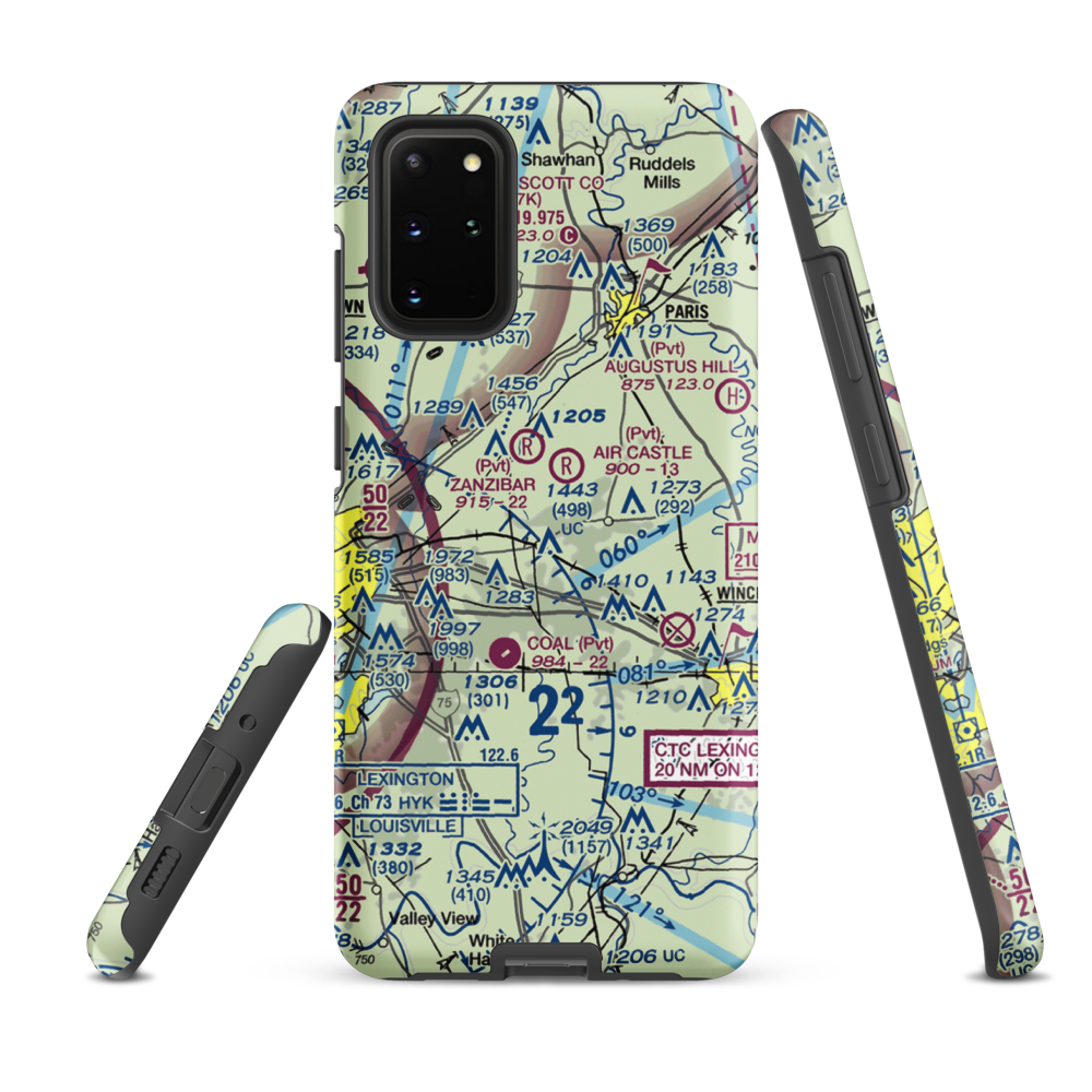 Blue Grass Station Army Heliport (LSD) VFR Sectional Samsung Phone Case Samsung Galaxy S20 Plus model shown