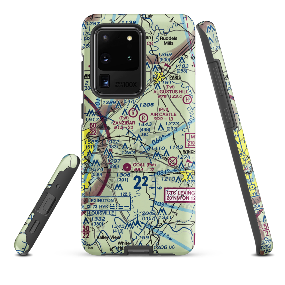 Blue Grass Station Army Heliport (LSD) VFR Sectional Samsung Phone Case Samsung Galaxy S20 Ultra model shown
