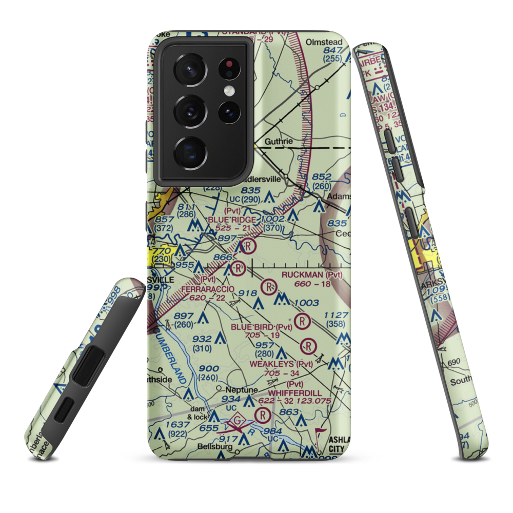 Blue Ridge Field (95TN) VFR Sectional Samsung Phone Case Samsung Galaxy S21 Ultra model shown