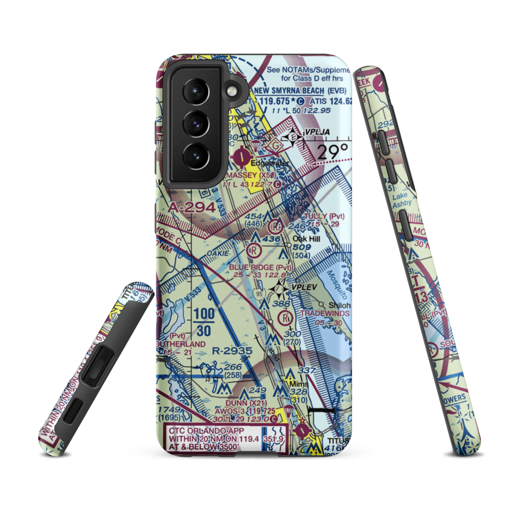 Blue Ridge Flightpark Airport (34FD) VFR Sectional Samsung Phone Case Samsung Galaxy S21 FE model shown