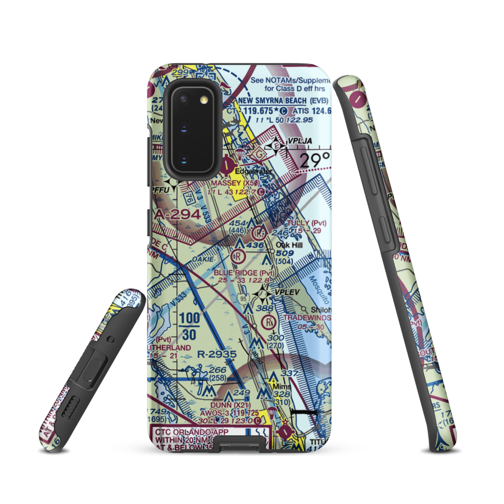 Blue Ridge Flightpark Airport (34FD) VFR Sectional Samsung Phone Case Samsung Galaxy S20 model shown