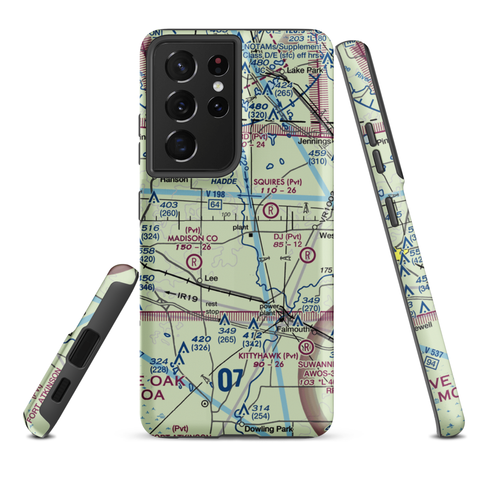 Blue Springs Airport (38FA) VFR Sectional Samsung Phone Case Samsung Galaxy S21 Ultra model shown