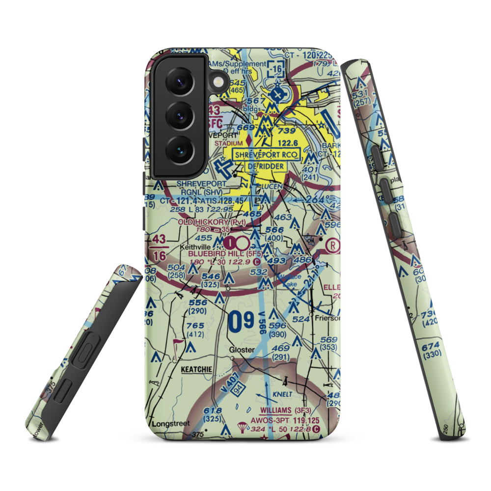 Bluebird Hill Airport (5F5) VFR Sectional Samsung Phone Case Samsung Galaxy S22 Plus model shown