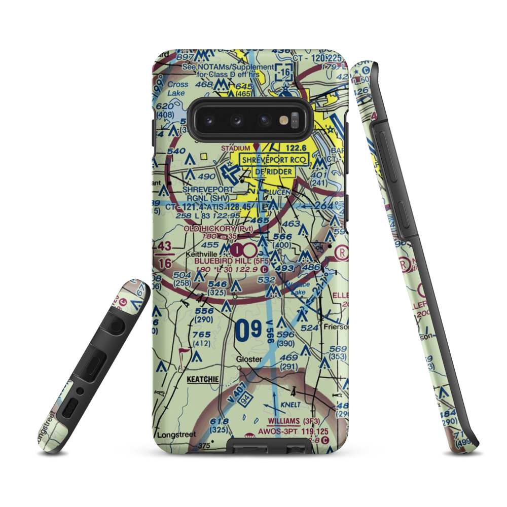 Bluebird Hill Airport (5F5) VFR Sectional Samsung Phone Case Samsung Galaxy S10 Plus model shown