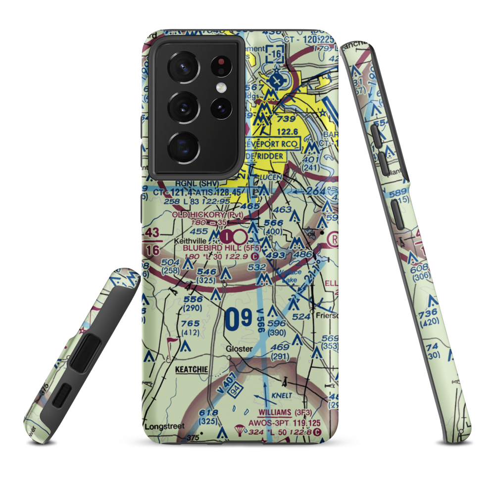 Bluebird Hill Airport (5F5) VFR Sectional Samsung Phone Case Samsung Galaxy S21 Ultra model shown