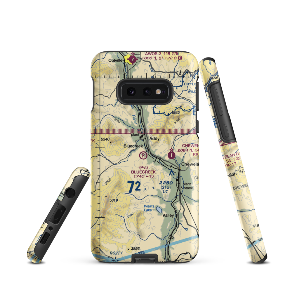 Bluecreek Airport (WA57) VFR Sectional Samsung Phone Case Samsung Galaxy S10e model shown