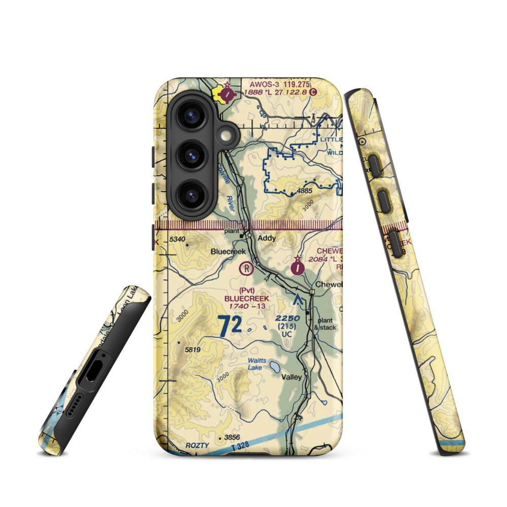 Bluecreek Airport (WA57) VFR Sectional Samsung Phone Case Samsung Galaxy S24 model shown