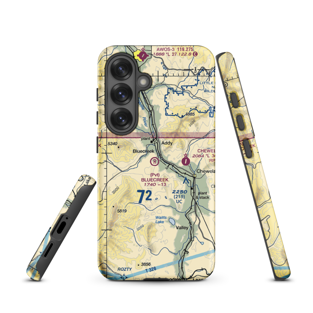 Bluecreek Airport (WA57) VFR Sectional Samsung Phone Case Samsung Galaxy S25 model shown