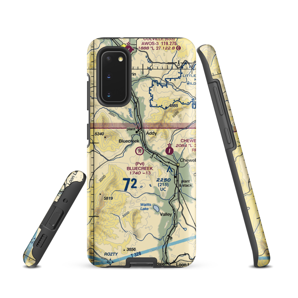 Bluecreek Airport (WA57) VFR Sectional Samsung Phone Case Samsung Galaxy S20 model shown