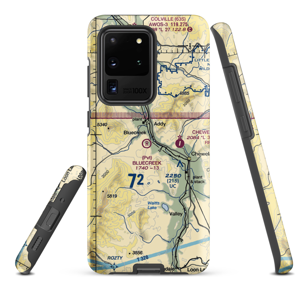 Bluecreek Airport (WA57) VFR Sectional Samsung Phone Case Samsung Galaxy S20 Ultra model shown