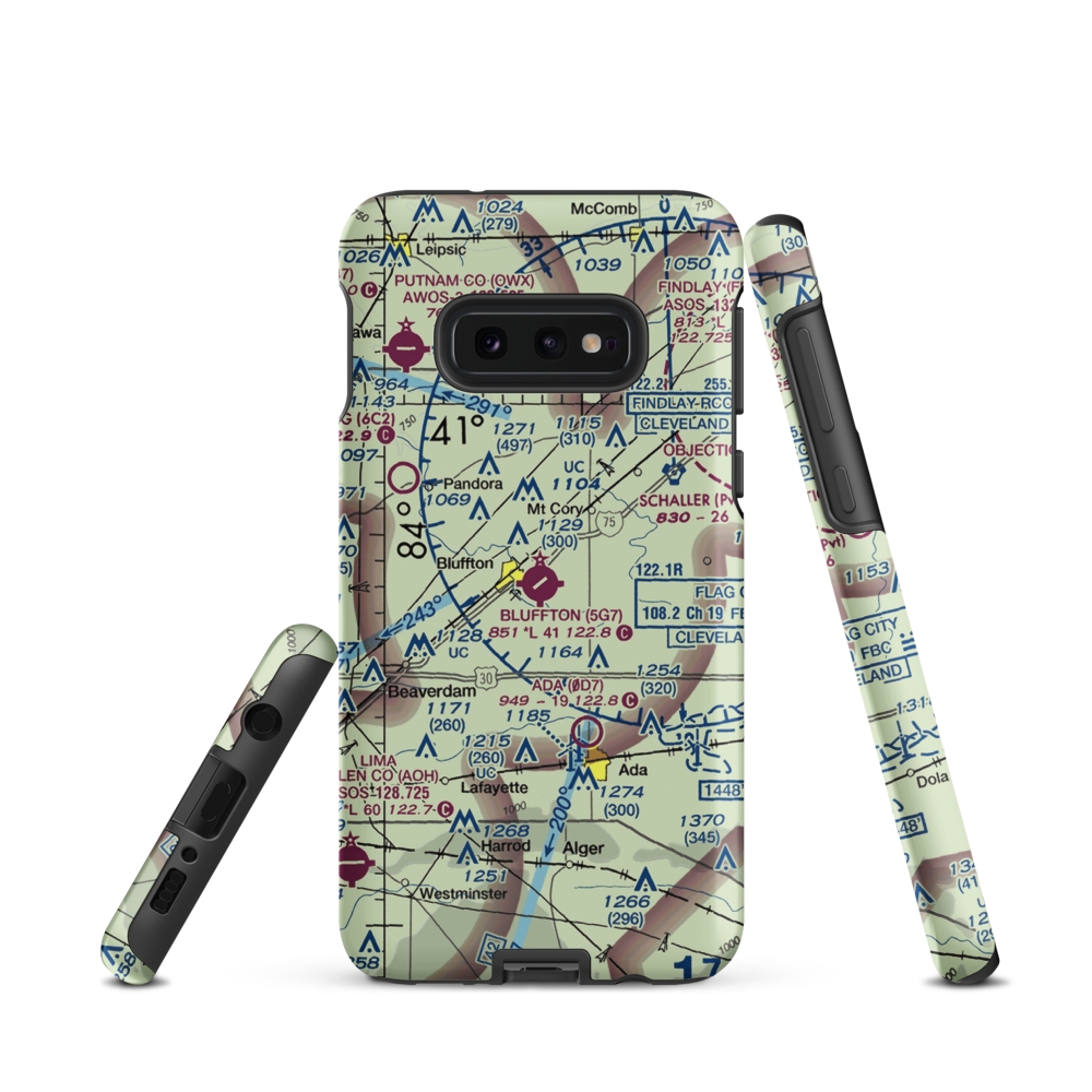 Bluffton Airport (5G7) VFR Sectional Samsung Phone Case Samsung Galaxy S10e model shown