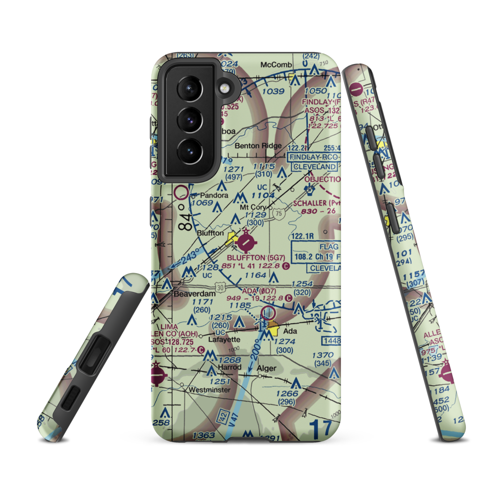 Bluffton Airport (5G7) VFR Sectional Samsung Phone Case Samsung Galaxy S21 FE model shown