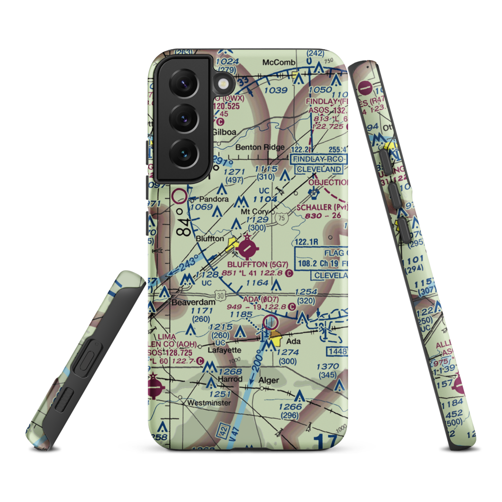 Bluffton Airport (5G7) VFR Sectional Samsung Phone Case Samsung Galaxy S22 Plus model shown