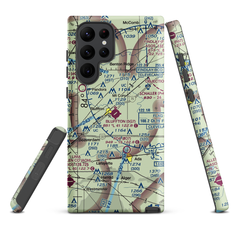 Bluffton Airport (5G7) VFR Sectional Samsung Phone Case Samsung Galaxy S22 Ultra model shown