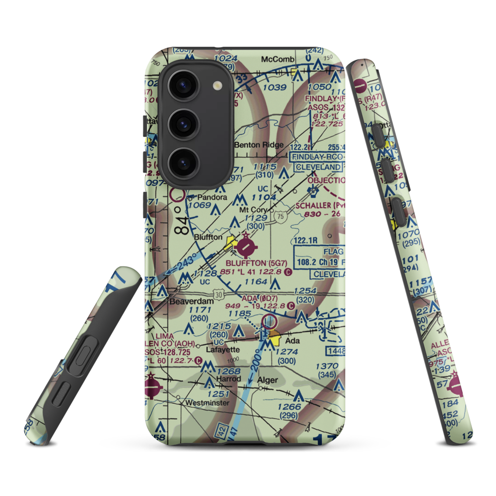 Bluffton Airport (5G7) VFR Sectional Samsung Phone Case Samsung Galaxy S23 Plus model shown