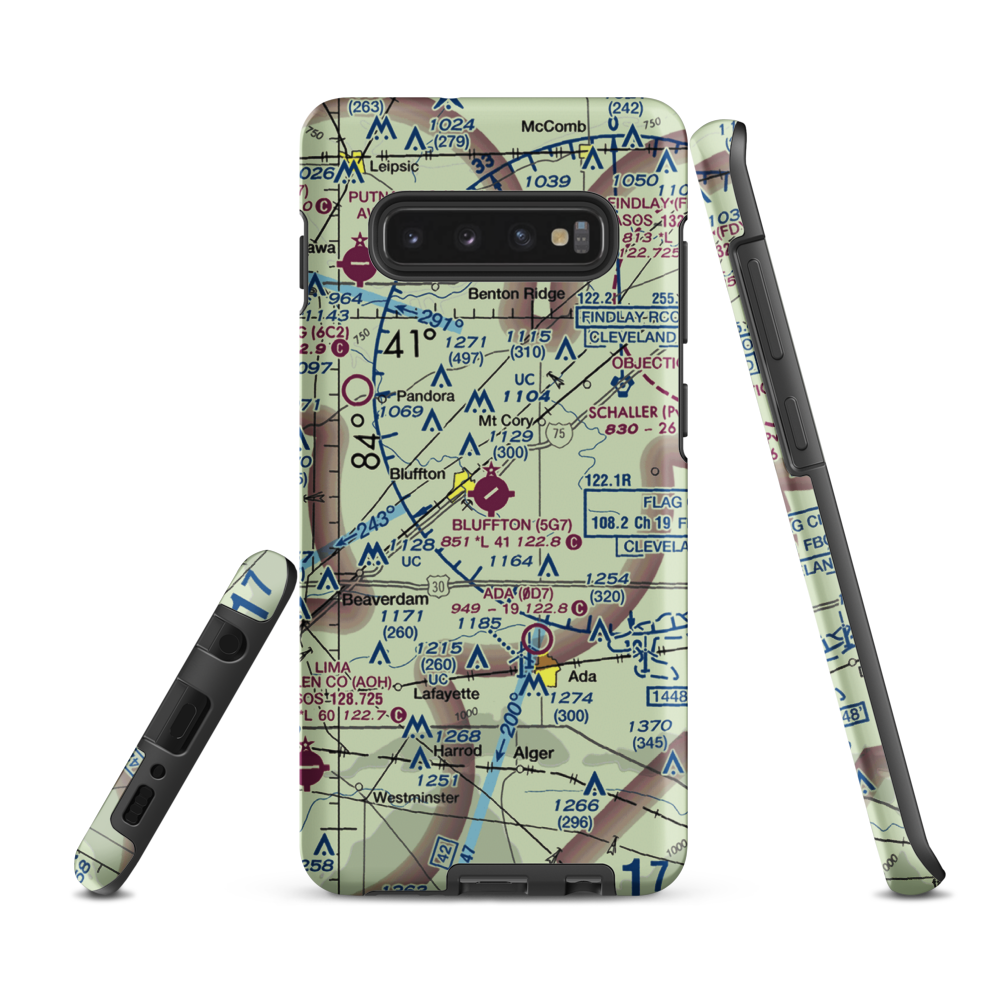 Bluffton Airport (5G7) VFR Sectional Samsung Phone Case Samsung Galaxy S10 Plus model shown