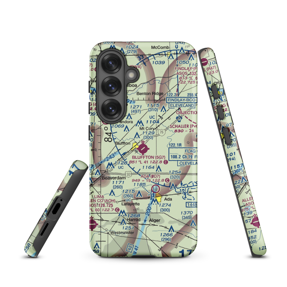 Bluffton Airport (5G7) VFR Sectional Samsung Phone Case Samsung Galaxy S25 model shown