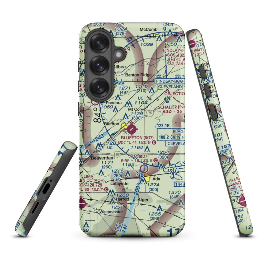 Bluffton Airport (5G7) VFR Sectional Samsung Phone Case Samsung Galaxy S25 Plus model shown
