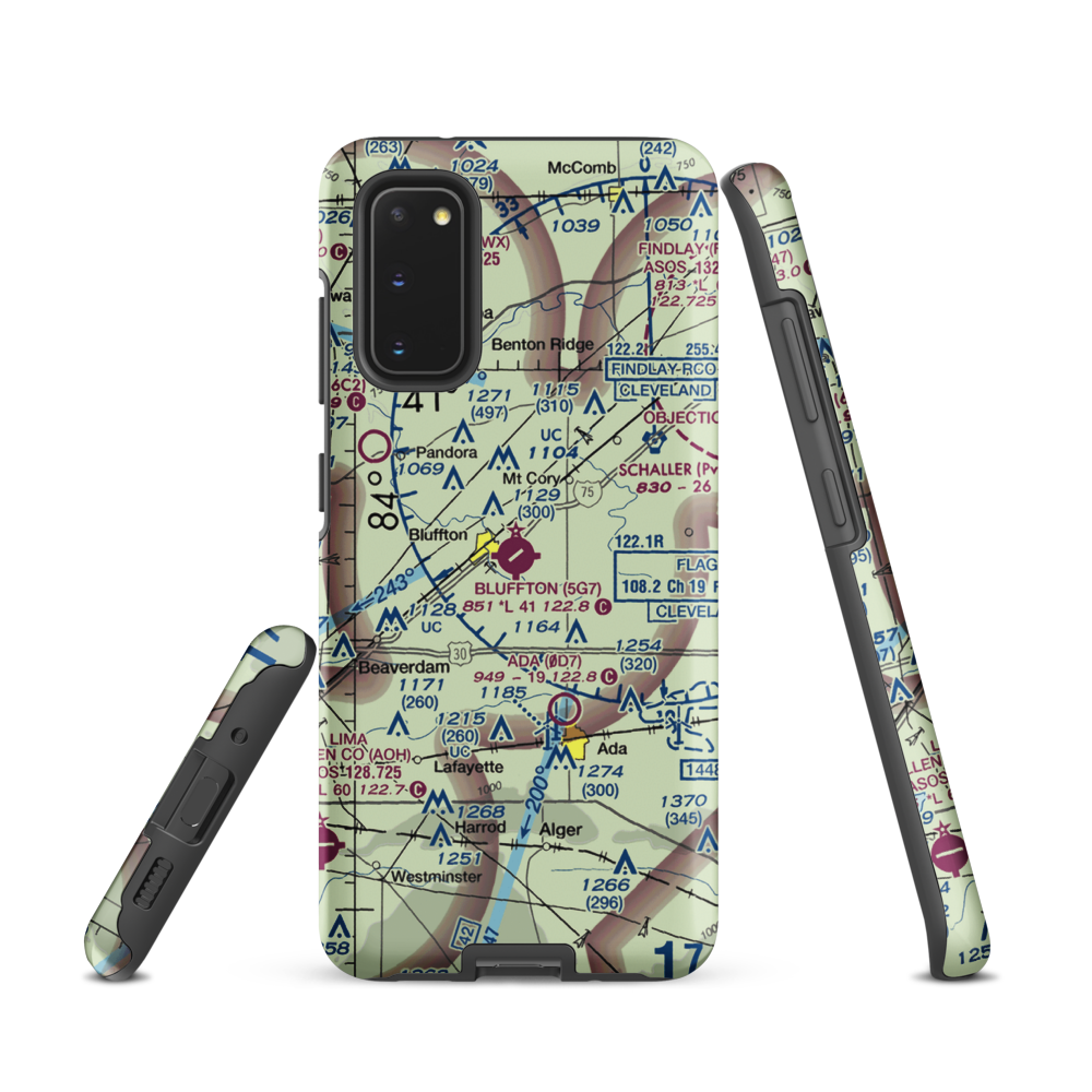 Bluffton Airport (5G7) VFR Sectional Samsung Phone Case Samsung Galaxy S20 model shown