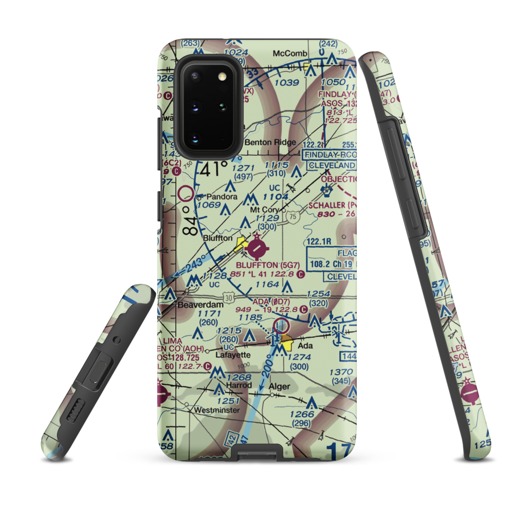 Bluffton Airport (5G7) VFR Sectional Samsung Phone Case Samsung Galaxy S20 Plus model shown