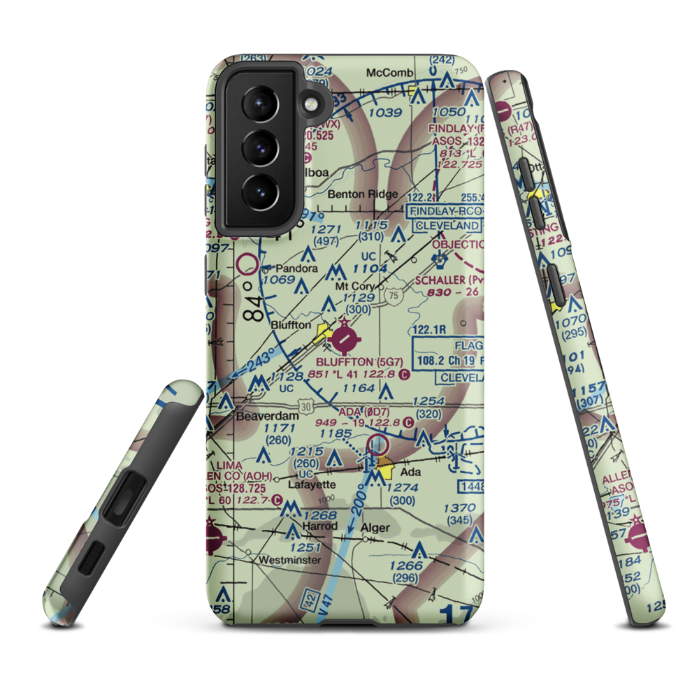 Bluffton Airport (5G7) VFR Sectional Samsung Phone Case Samsung Galaxy S21 Plus model shown
