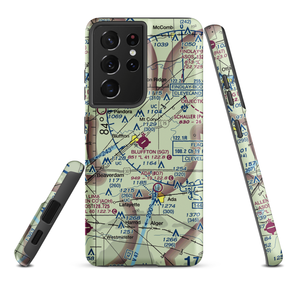 Bluffton Airport (5G7) VFR Sectional Samsung Phone Case Samsung Galaxy S21 Ultra model shown