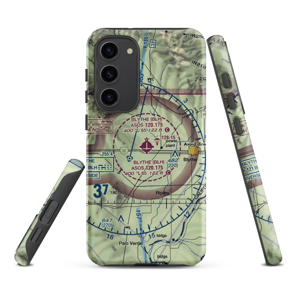 Blythe Airport (BLH) VFR Sectional Samsung Phone Case Samsung Galaxy S23 Plus model shown