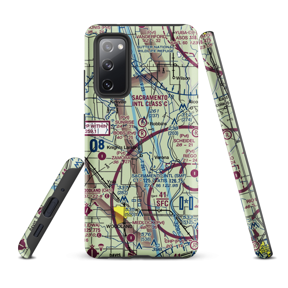 Bob's Flying Service Inc Airport (32CL) VFR Sectional Samsung Phone Case Samsung Galaxy S20 FE model shown