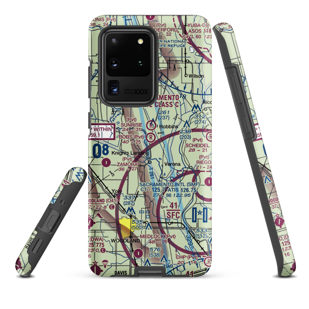 Bob's Flying Service Inc Airport (32CL) VFR Sectional Samsung Phone Case Samsung Galaxy S20 Ultra model shown