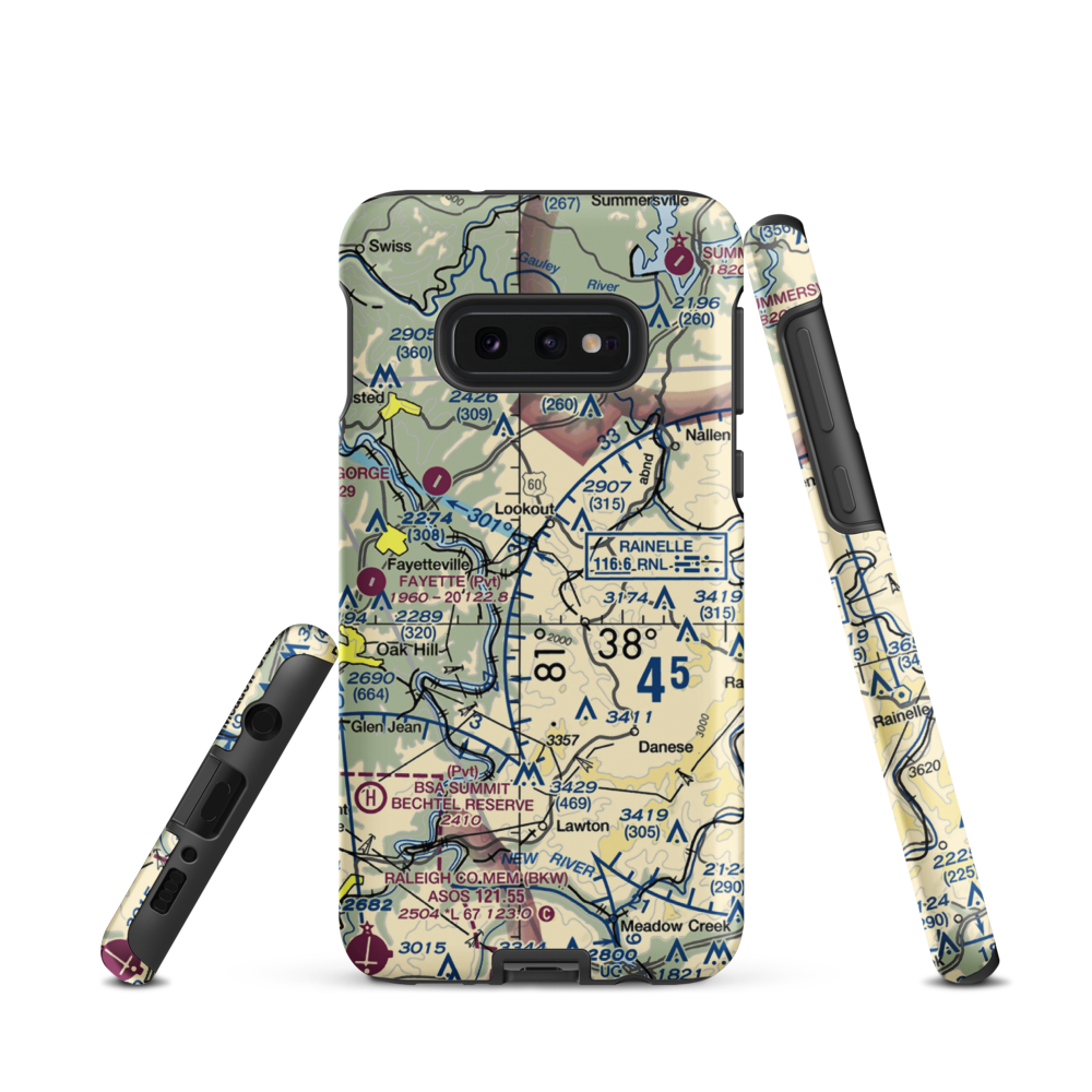 Bocamanu Airport (23WV) VFR Sectional Samsung Phone Case Samsung Galaxy S10e model shown